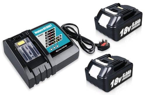 Image of 2 Pack 5.5Ah Replacement for 18V Batteries BL1850 BL1860 LXT-400 + DC18RC 3A Fast Charger for 14.4V 18V Li-ion Battery BL1815 BL1830 BL1850 BL1430
