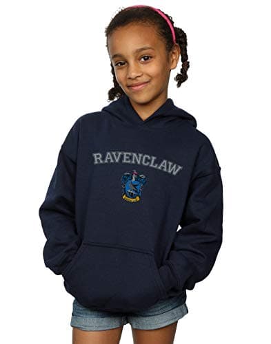 Image of Harry Potter Girls Ravenclaw Crest Hoodie Navy Blue 12-13 years