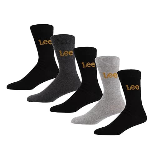 Image of Lee Unisex In Black/Greys/Navy | Mens And Low Calf Designer Dress Casual Wear Smart Crew Socks, Blacks/Grey Marl/Navy/Charcoal Marl, 4-5.5 UK