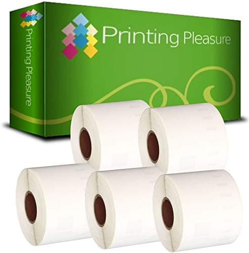 Image of Printing Pleasure 5 x 99014 Compatible Address Labels Rolls for LabelWriter & Seiko Label Printers | 54mm x 101mm | 220 Labels per Roll
