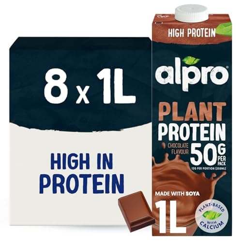 Image of Alpro Chocolate Soya Drink - High Protein - Plant-Based Long Life Dairy Free & Lactose Free Milk Alternative - 1L (Pack of 8)