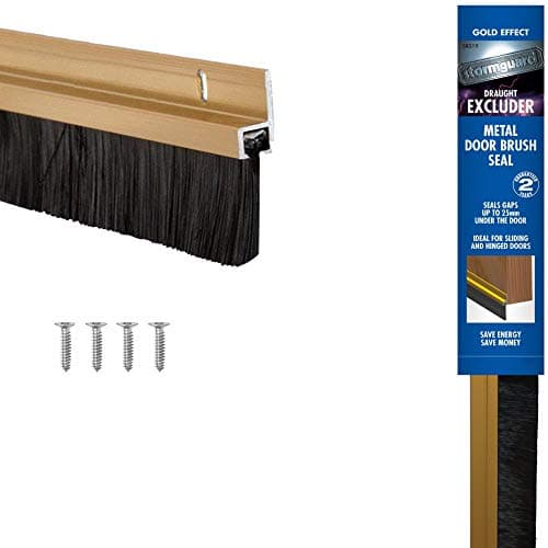 Image of STORMGUARD 02SR0190914G Gold Door Brush Strip Draught Excluder