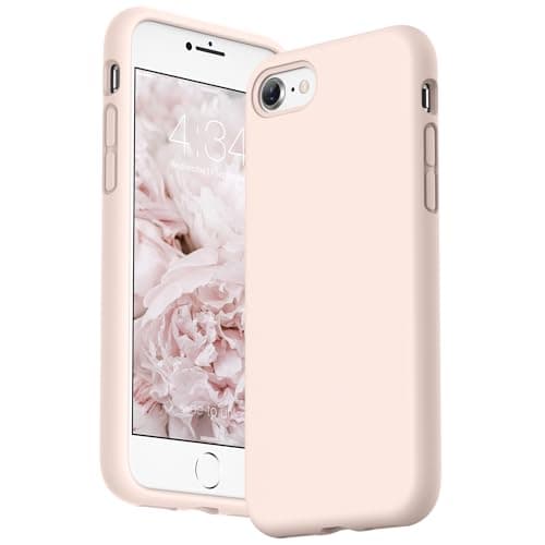 Image of SURPHY iPhone SE 2022 case, iPhone SE 2020 case, iPhone 8 Case, iPhone 7 Case, Liquid Silicone Gel Rubber Shockproof Protective Back Case Cover for iPhone SE 3 / SE 2/8 / 7 4.7 inches, Pink Sand