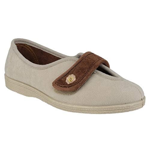 Image of Mirak Andrea Touch Fastening Slipper Beige 5