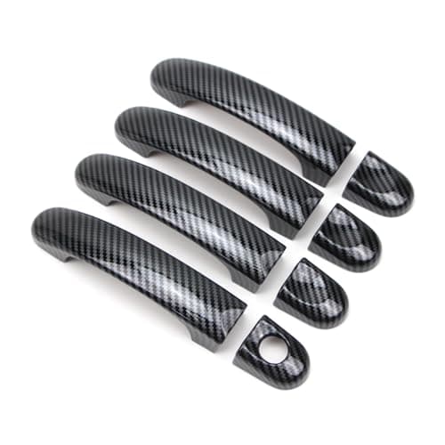 Image of Dreamseek 8 pcs Door Handle Cover for Volkswagen VW Transporter T5 T6 Caddy 2003-2023 Exterior ABS Molding Protector Carbon Fiber Pattern Trim