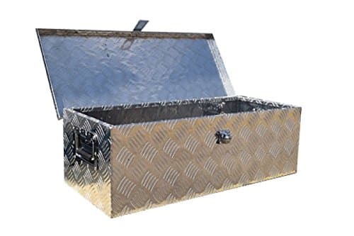 Image of US PRO TOOLS ALUMINIUM CHEQUER JOB SITE BOX SAFE CHEST TOOL BOX VAN TRUCK