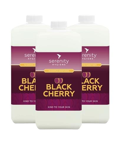 Image of Hand Cleansing Sanitiser Foam, No Alcohol Foaming Hand Sanitizer Dispenser - Black Cherry 1 Litre Refill Pack of 3