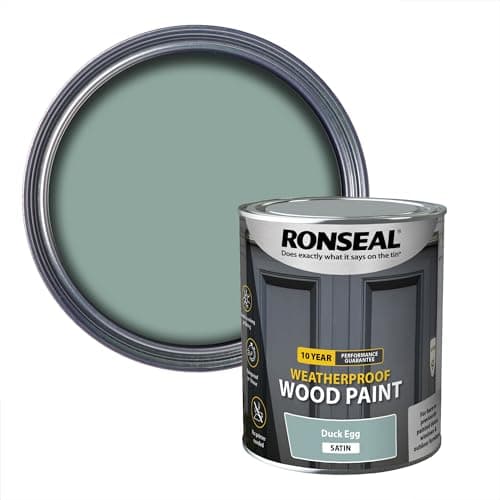 Image of Ronseal 38792 10 Year Weatherproof Paint, Duck Egg Blue, 750ml