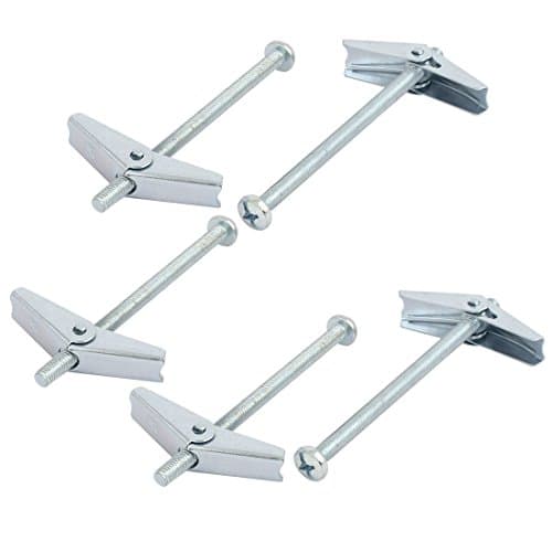 Image of sourcing map M6 x 100mm Male Thread Spring Loaded Hollow Wall Round Head Toggle Bolt 5pcs