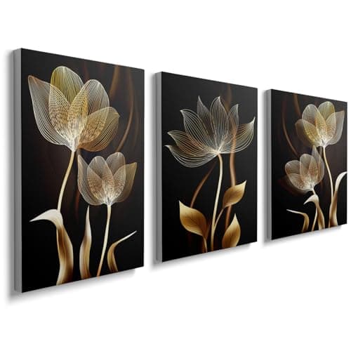 Image of prinfantasy Canvas Wall Art Framed Pictures - 3Pcs Modern Aesthetic Home Decor Poster Painting for Bedroom Living Room Office Ready to Hang 30x40cm 0150