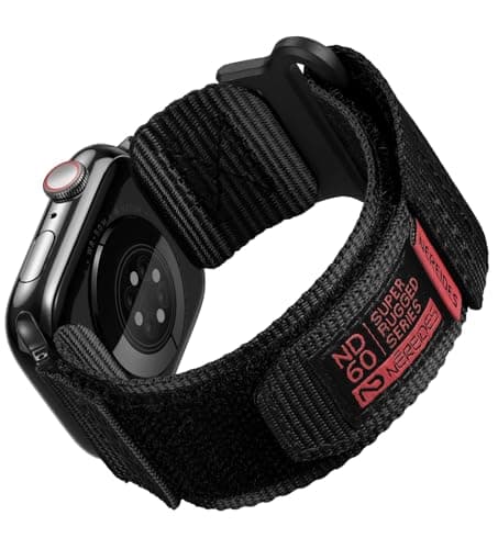 Image of Nereides Compatible with Apple Watch Straps Series 11 10 9 8 7 6 5 4 3 2 1 SE SE2 SE3, Nylon Sport Replacement Band for iWatch Strap 42mm 41mm 40mm 38mm (Black)
