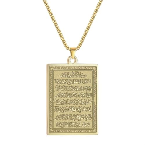Image of Unisex Laser Carved Exquisite Stainless Steel Necklace Name Square Pendant Necklace Birthday Commemorative Gift fashion gifts