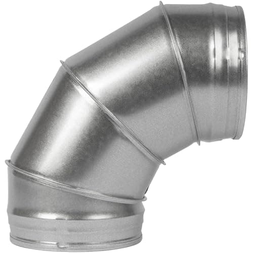 Image of Vent Systems Ø150 mm / 6" Inch Elbow Bend (90 Degree) Galvanised Steel Duct Pipe Connector for Round Ventilation – Durable Metal Joint - Fittings for Air Conditioning, HVAC and Home Improvement