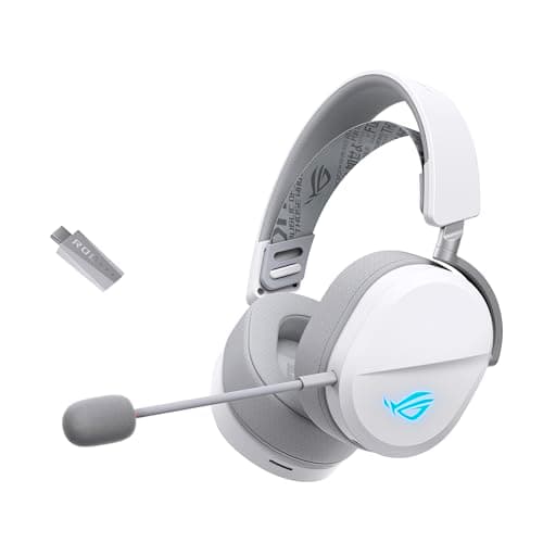 Image of ASUS ROG Pelta Wireless Gaming Headset with Detachable Mic – Tri-Mode (BT, 2.4GHz, USB-C) 50mm Titanium-Plated Drivers, 70Hr Battery, Ergonomic, Lightweight, for PC, PS5, PS4, Switch, Mobile - White