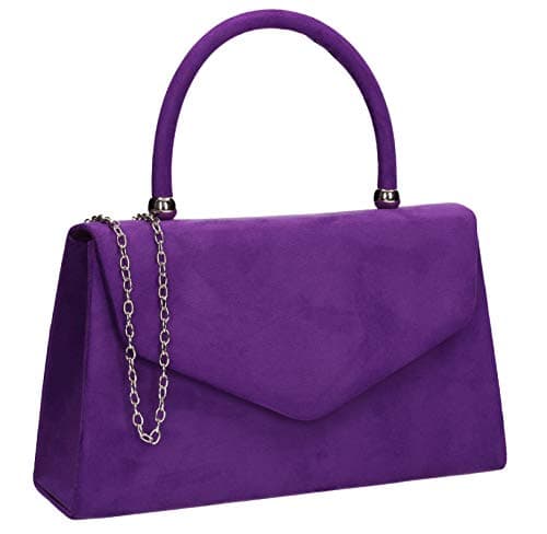 Image of SwankySwans Women's Kendall Suede Clutch Bag, Purple, One Size