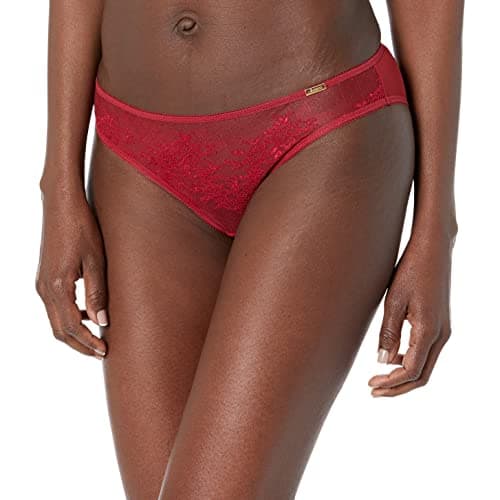 Image of Gossard Glossies Lace 13003 Women's Bordeaux Red Brief XSmall