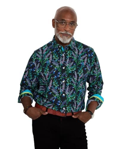 Image of Joe Browns Men's Bold Wildflower Print Shirt, Regular, Black, UK XXL