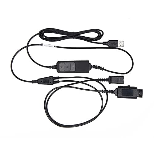 Image of Project Telecom QD to USB-A & USB-C Y-Training Headset Cable (BL-11-USB+P) – Dual Headset Connection, Inline Rocker Switch, Plug & Play – Compatible with Plantronics (Poly), JPL QD