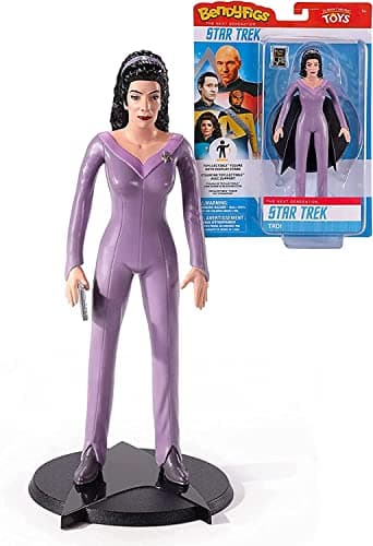 Image of The Noble Collection Star Trek Bendyfigs Troi - 7.5in (19cm) Noble Toys Bendable Figure Posable Collectible Doll Figures With Stand, Multicolor, NN1509