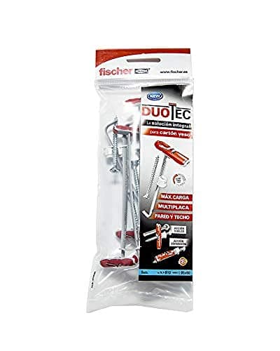 Image of fischer - DuoTec plasterboard dowels, Screws and wall Plugs TV Support 10 mm, Bag of 6 Plugs + 6 Screws