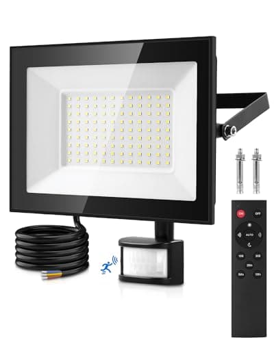 Image of Lightasea Security Lights Outdoor Motion Sensor, 100W PIR Security Light with Remote Control, IP66 Waterproof LED Motion Sensor Light Outdoor, 10000LM 6500K PIR Floodlight for Garden, Backyard, Garage