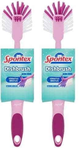Image of Spontex Style Dishbrush, pink, Pack of 2