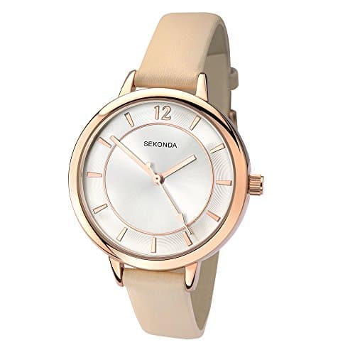 Image of Sekonda Women's Quartz Watch with Silver Dial Analogue Display and Beige PU Strap 2137.27