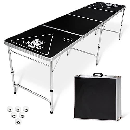 Image of GoPong 8-Foot Portable Folding Beer Pong/Flip Cup Table (6 balls included)