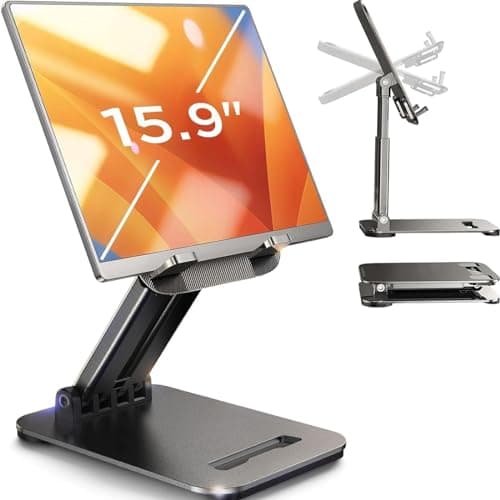Image of LISEN for iPad Tablet Stand for Desk Portable Monitor Stand Home Office Must Haves iPad Holder Accessories Office Accessories for Fire HD/Lenovo Tab M11/Samsung Galaxy Tab and Others 4"-15.9"
