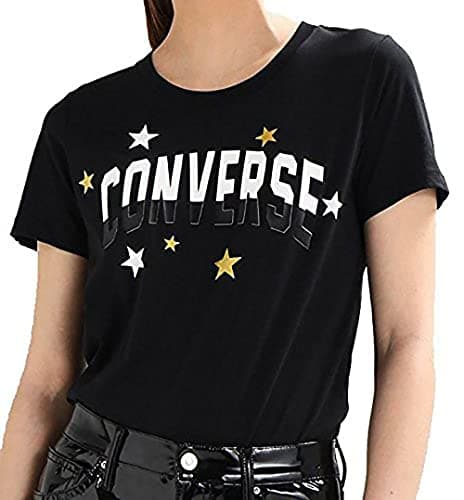 Image of Converse Essentials Metallic Star Tee – T-Shirt, Women, Black (Converse Black)