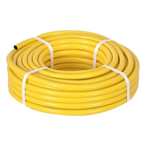 Image of 15 Metre Yellow Garden Hose Pipe - 15M 1.8mm Thickness Heavy Duty Anti-Kink Watering Solution Ideal for Watering, Gardening, and Cleaning Tasks