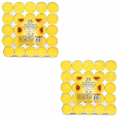 Image of 1ABOVE Citronella Tealight Candles Pack of 50 – Natural Insect Repellent, Long Burn, Ideal for Garden, Patio & Home