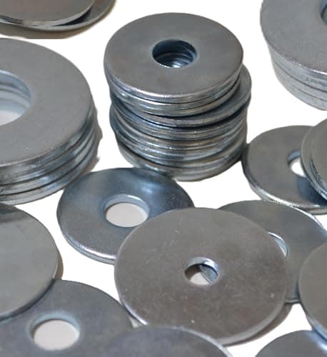 Image of RADSO M12 (12mm x 50mm) Flat Penny Washers - Mudguard Fender Repair Washers - Premium Mild Steel, Zinc Plated DIN 9021 - Inside Hole 12mm, Outside Diameter 50mm - Pack of 15