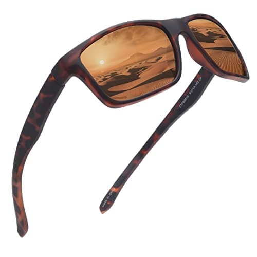 Image of Jim Halo Polarized Sunglasses for Men Women Wrap Around Sport Sun Glasses for Cycling Fishing Driving (Tortoise/Brown)