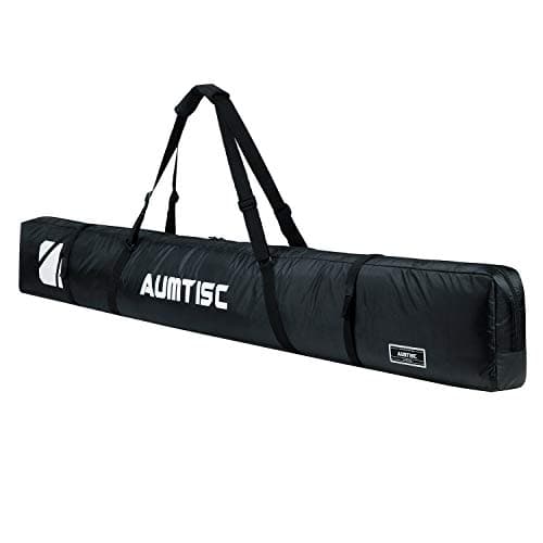 Image of AUMTISC Ski Bag Padded Snowboard bag Single Travel Winter Sports Bag to Transport Skis Gear Pocket with Adjustable Handle Black 170cm