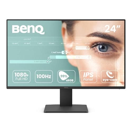 Image of BenQ GW2491 23.8” 1080p FHD 100Hz IPS Eye-Care Monitor, HDMI, DisplayPort, 1080x1920, Ultra Slim Bezel, TUV-Certified, Flicker-free, Low Blue Light Plus, Eye-CareU