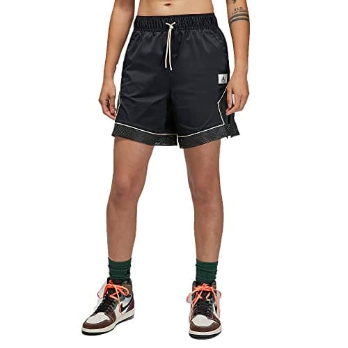 Image of Women's Jordan Black Essential Diamond Shorts, Black/Dark Smoke Grey/Sanddrift, XL