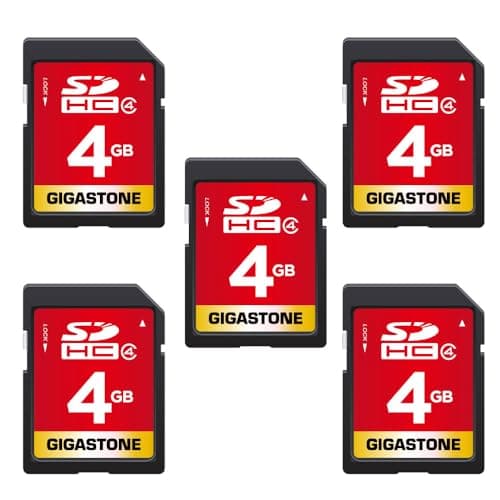 Image of GIGASTONE SD Card 4GB 5-Pack, High-Speed 4GB SD Card Full HD Video Memory Card, Compatible with Canon Nikon Sony Pentax Kodak Olympus Panasonic Digital Camera, UHS-I SDHC
