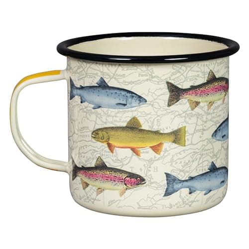 Image of Gentlemen's Hardware Enamel Camping Mug Impact-Resistant Coffee Mug, 500ml, Fish, 17-Ounce