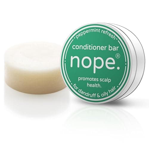 Image of nope. Haircare Peppermint Refresh Vegan friendly and plastic free Conditioner Bar Travel Set, Anti-Dandruff & Oily Scalp Control with Leak-Proof Travel Tin, 43g