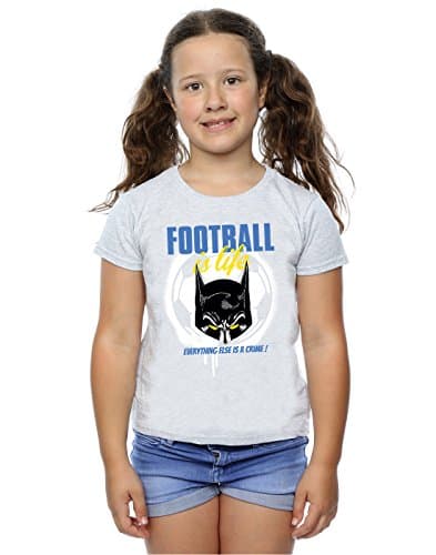 Image of DC Comics Girls Batman Football is Life T-Shirt Sport Grey 9-11 Years