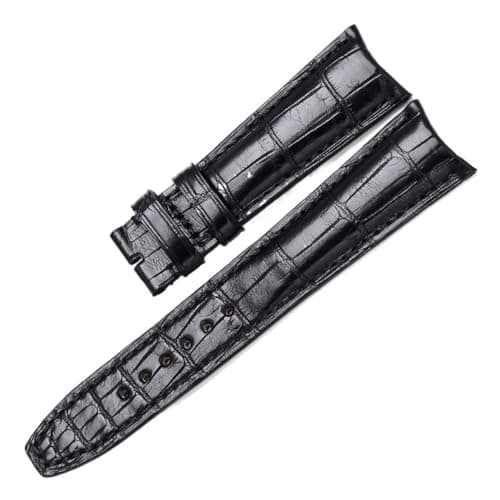 Image of PNESHGTT Compatible With BAUME ,MERCIER CLASSIMA 8688,8592 ALLIGATOR WATCH STRAP(Coal Black,22mm)