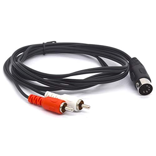Image of HTGuoji 5 Pin Midi to RCA Cable, 5-Pin Din Male to 2 RCA Phono Male Plugs Audio Lead Cord for Bang & Olufsen, Naim, Quad, Stereo Systems (1.5 meter)