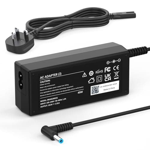 Image of 45W Laptop Charger Compatible with HP Pavilion 11 13 15, Elitebook 840 850, ProBook 430 440 450, Chromebook 11 14, envy, Stream 11 13 14, Spectre, 741727-001 Power Supply Adapter (4.5x 3mm)