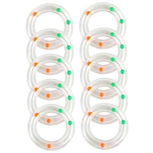 Image of AwnsIMfreien Baby Rattles, 10pcs Baby Rattles & Links Rings - Transparent Sensory Toys With Colorful Beads & Soft Silicone Grips For Infants, Rattle