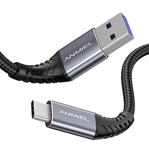 Image of ANMIEL USB C Cable 1M, 3.1A Fast Charging&5Gbps Data Sync,Braided USB3.0 A to USB C Charger Cable,USB Type C Cable,for Samsung Galaxy Note 8 S8 S9 S10 S20,Sony XZ,LG V20 G5 G6,HTC10 and More