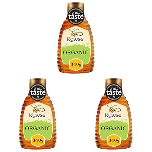 Image of Rowse Honey, Organic Honey, Squeezy bottle, 100% pure & natural, 340g (Pack of 3)