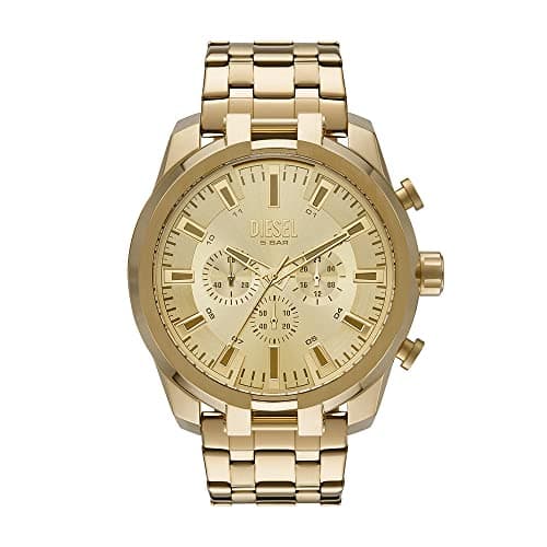 Image of Diesel Watch for Men Split, Chronograph Movement, 51 mm Gold Stainless Steel Case with a Stainless Steel Strap, DZ4590