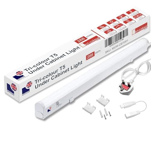 Image of Morris LED Under Cabinet Light Linkable 3 Colours in 1 Light 3000k/4000k/6500k Kitchen Light - UK Plug Included - 288mm, 550mm, 850mm,1150mm (288mm, 1Pack)