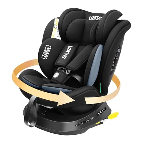 Image of LETTAS 360° Rotating Car Seat with Isofix | i-Size (ECE R129) | 0-12 Years (40-150cm) | Group 0+/1/2/3 | Rear & Forward Facing
